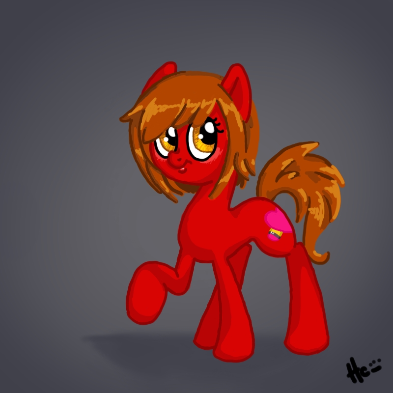cutie_mark equine female feral fur hair horse mammal my_little_pony original_character plain_background red_fur solo