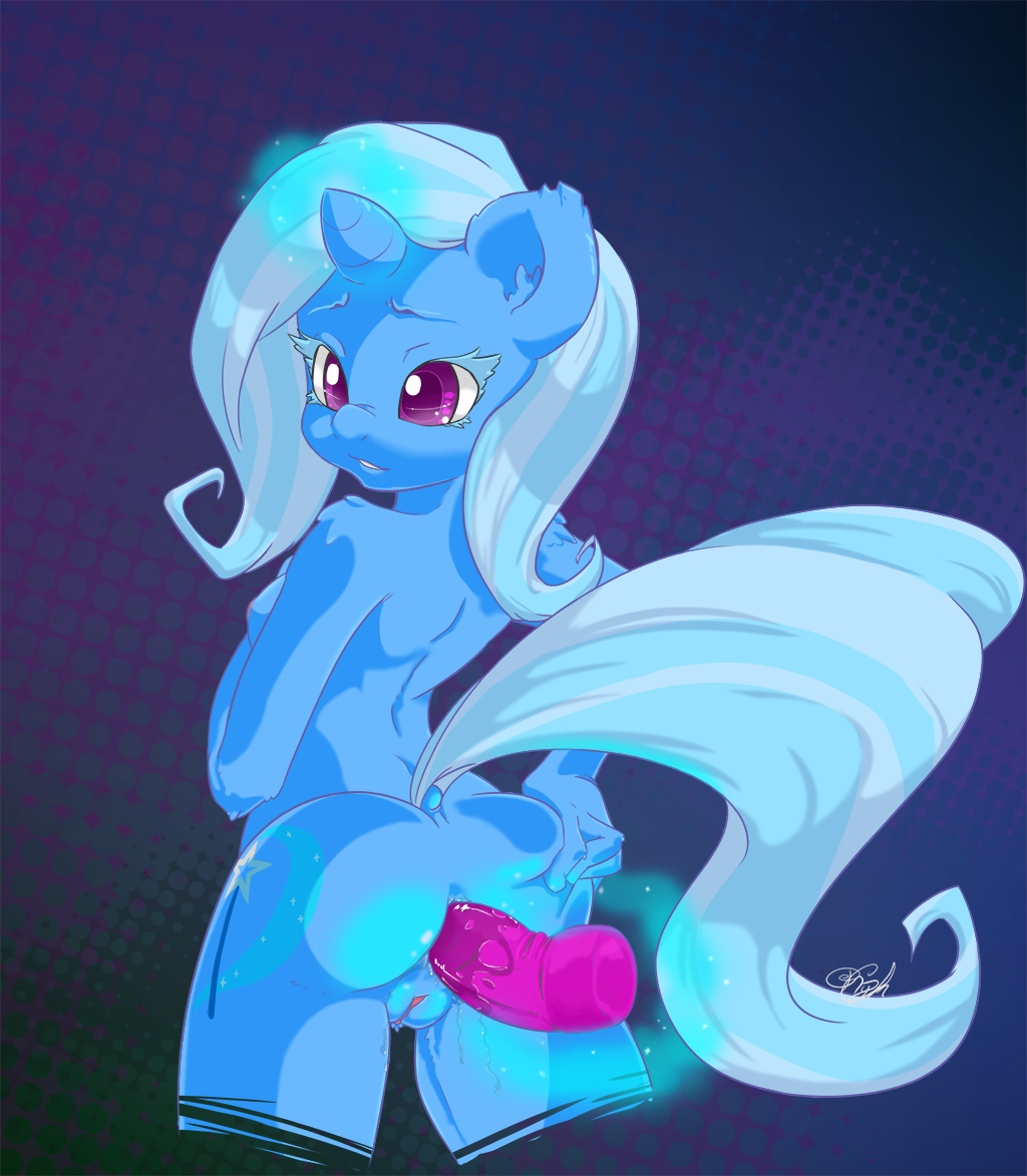 anal anal_insertion anal_penetration anthro anthrofied anus blue_fur butt cutie_mark dildo equine female friendship_is_magic fur hair horn horse insertion mammal mancharm masturbation my_little_pony penetration pony purple_eyes pussy sex_toy solo trixie_(mlp) two_tone_hair unicorn