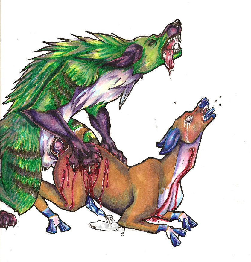 anal_penetration animal_genitalia balls black_nose blood blue_markings blue_penis blue_tongue canine canine_penis cervine claws crying cum cum_while_penetrated cumshot deer drawing dripping drooling erection eyes_closed fangs feral forced forced_orgasm from_behind fur gay gloves_(marking) green_fur gyr633 hands-free hooves interspecies knot male mammal marker_(art) markings masochist open_mouth orgasm penetration penis plain_background rape rough_sex saliva scratches sex sharp_teeth socks_(marking) stripes tears teeth tongue tongue_out traditional_media were werewolf white_background white_claws wolf wounded