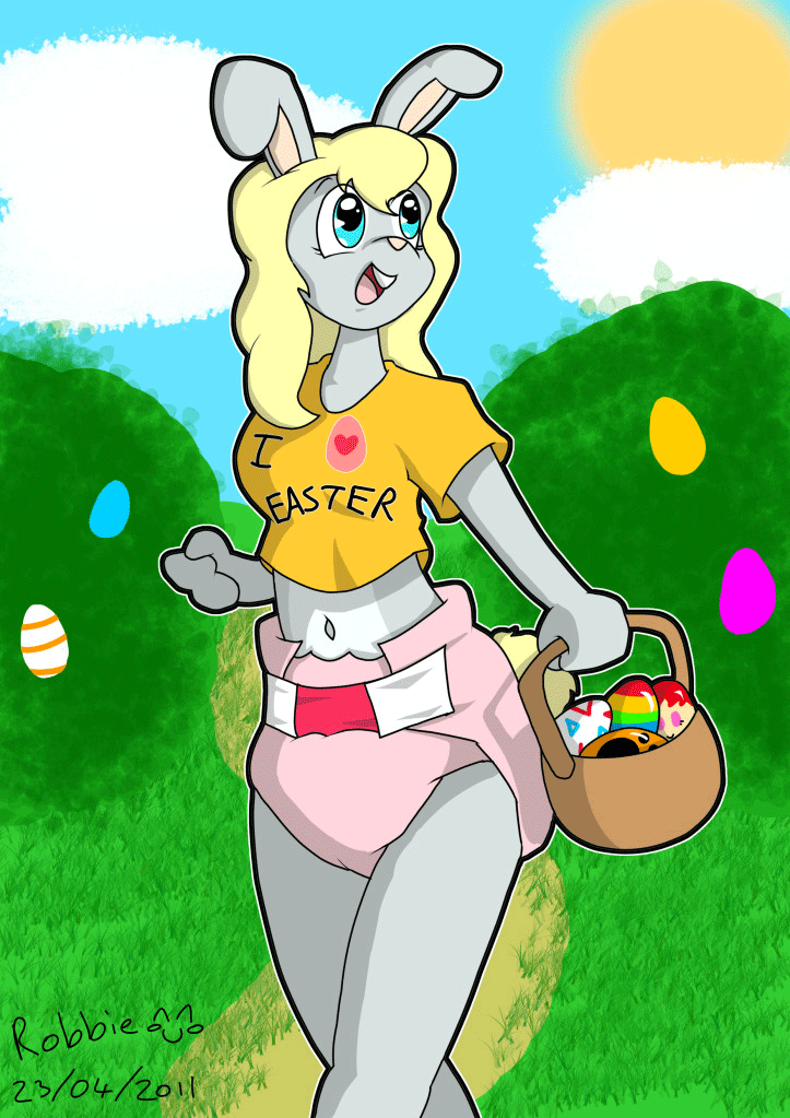 anthro cute diaper easter female holidays lagomorph mammal rabbit robbieftt