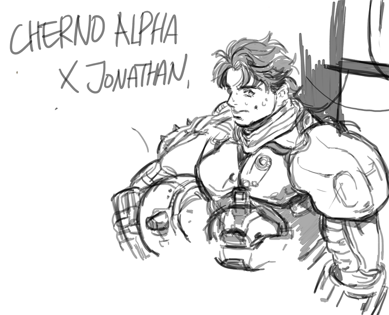 armor bodysuit crossover drivesuit greyscale jojo_no_kimyou_na_bouken jonathan_joestar male_focus monochrome pacific_rim phantom_blood pilot_suit power_armor qkrqn0319 science_fiction solo sweat