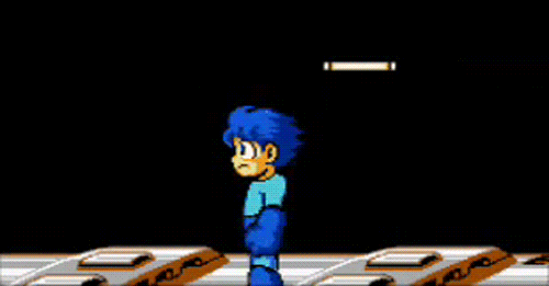 1boy 8-bit 90s android animated animated_gif blue_hair capcom famicom game game_console oldschool rockman rockman_(character) rockman_(classic) train