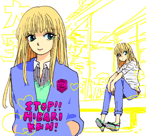 androgynous blonde_hair dual_persona long_hair lowres oozora_hibari stop!_hibari-kun trap