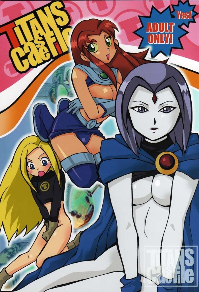 3girls blonde_hair blue_eyes blush boots bottomless breasts cape cleavage covering covering_breasts dc dc_comics facial_mark forehead_mark gloves green_eyes grey_eyes long_hair multiple_girls naughty_face nude pale_skin purple_hair raven_(dc) red_hair short_hair starfire surprised teen_titans terra_(dc) thighs underboob