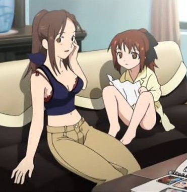 2girls age_difference cleavage loli mother_and_daughter navel source_request
