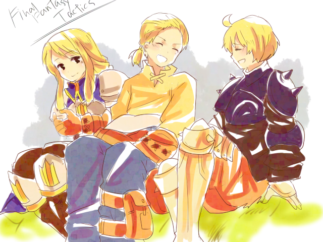 agrias_oaks final_fantasy final_fantasy_tactics mustadio_bunansa ramza_beoulve