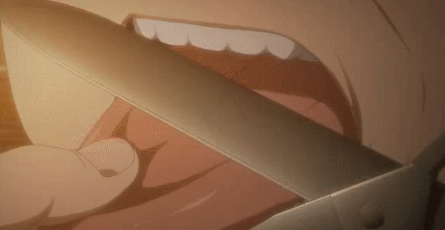 animated animated_gif blindfold blood corpse_party guro scissors tongue