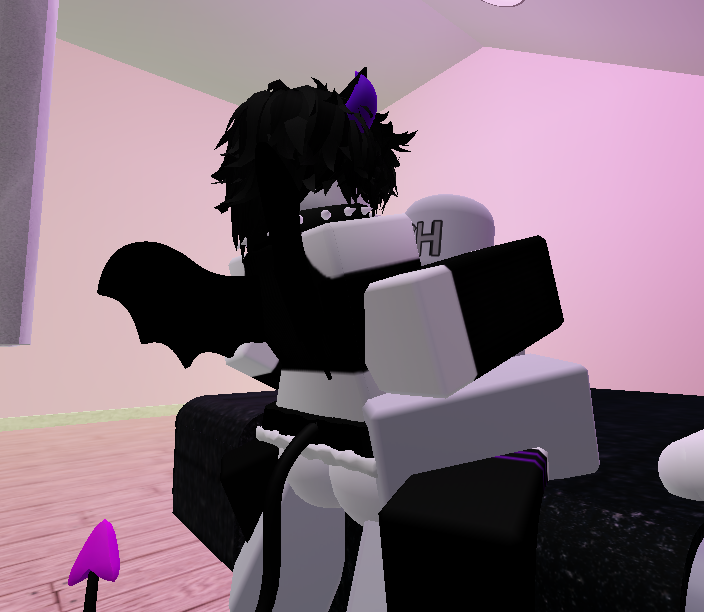 anal anal_penetration black_collar black_hair black_wings bottomwear clothed clothing collar crop_top demon duo faceless_character faceless_male girly hair humanoid legwear male male/male not_furry on_lap penetration raised_bottomwear raised_clothing raised_skirt riding roblox robloxian samael_(samtheincubus) samtheincubus sex shirt sitting_on_another sitting_on_lap skirt spade_tail tail thigh_highs topwear white_body wings ych_(character)