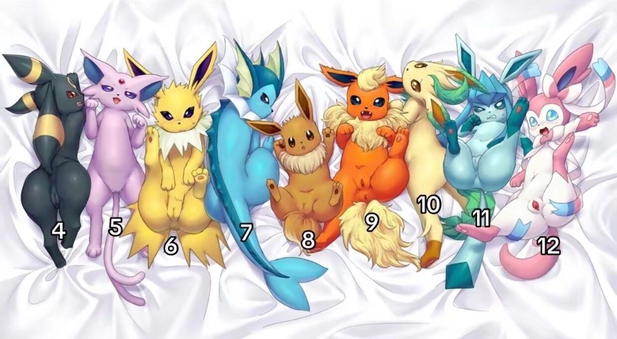 eevee eeveelution espeon female feral flareon generation_1_pokemon generation_2_pokemon generation_4_pokemon group leafeon nintendo pokemon pokemon_(species) umbreon vaporeon