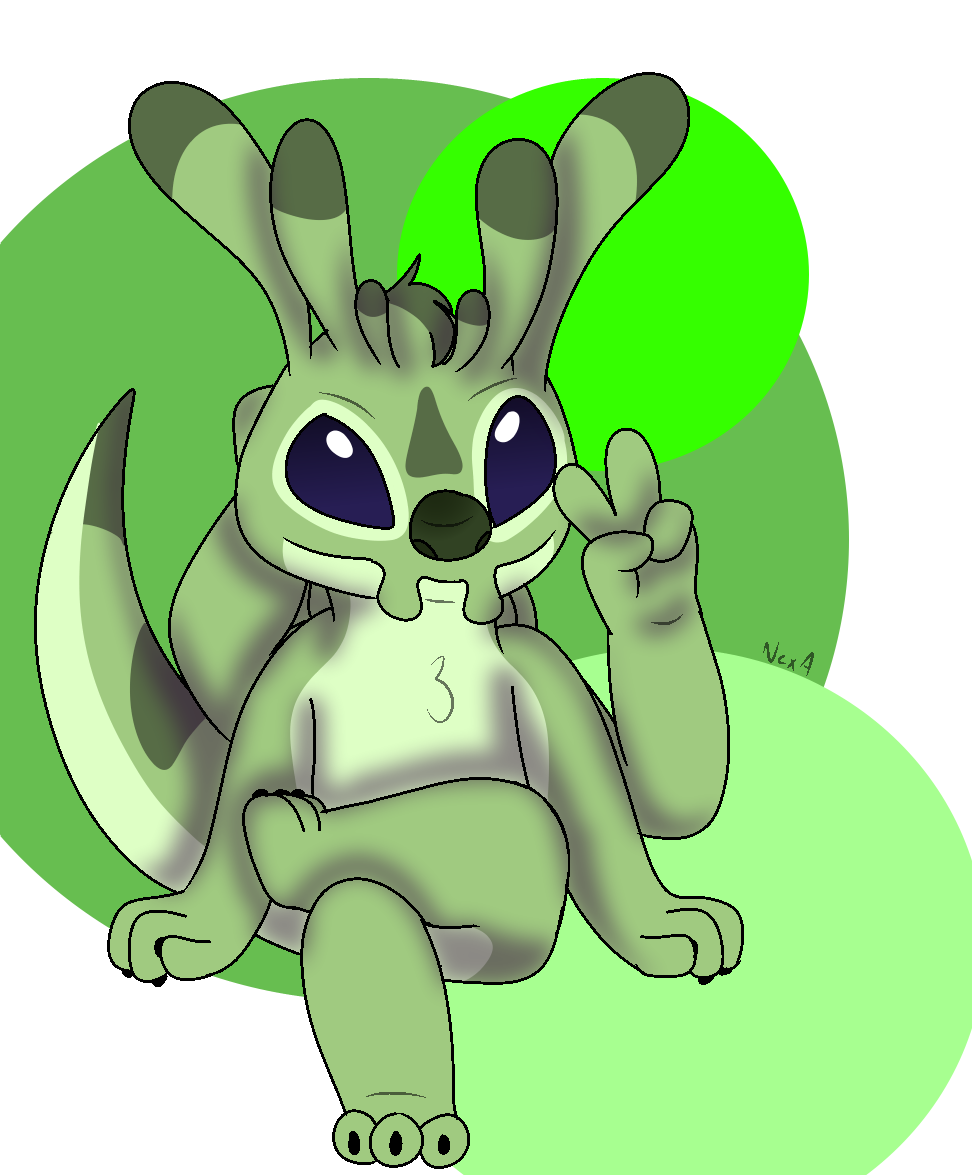 2023 3_toes 4_arms 4_fingers aliasing alien ambiguous_gender antennae_(anatomy) anthro biped chest_tuft claws crossed_legs digital_media_(artwork) dipstick_antennae dipstick_ears disney experiment_(lilo_and_stitch) facial_markings fan_character feet finger_claws fingers front_view fur gesture green_body green_fur green_nose hand_behind_head hand_gesture head_markings head_tuft lilo_and_stitch looking_at_viewer markings milliemonster multi_arm multi_limb multicolored_antennae multicolored_ears nonbinary_(lore) purple_eyes simple_background sitting slimeball_(arcadekazoo) smile solo tail tail_markings toe_claws toes tuft v_sign