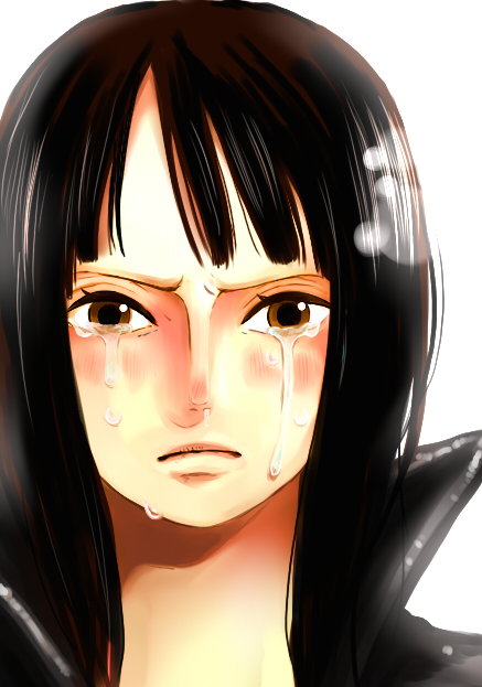 bad_id bad_pixiv_id black_hair brown_eyes crying crying_with_eyes_open long_hair miura nico_robin one_piece snot solo tears