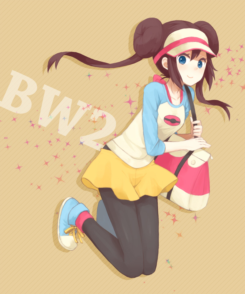 blue_eyes long_hair mei_(pokemon) pantyhose pokemon pokemon_(game) pokemon_bw2 shorts solo visor_cap