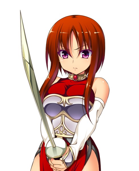 1girl break/pride game_cg pita_fetish! purple_eyes solo sword weapon white_background