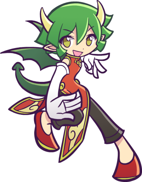 china_dress chinese_clothes draco_centauros dragon_girl dragon_horns dragon_tail dragon_wings dress fighting_stance full_body gloves green_hair green_wings horns madou_monogatari official_art pants pointy_ears puyopuyo puyopuyo_fever shoes short_hair smile solo tail takenami_hideyuki transparent_background wings yellow_eyes