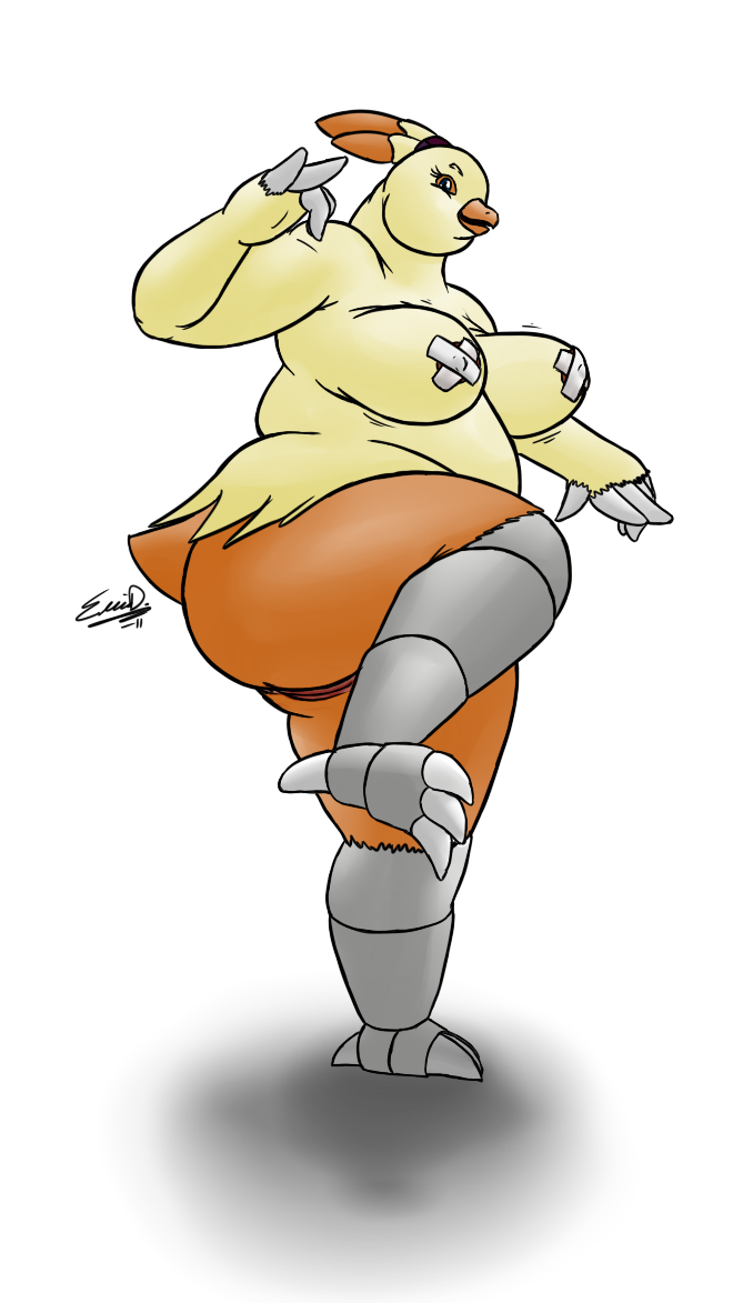 avian big_breasts breasts butt chubby combusken eddy_okapi female nintendo nipple_tape overweight pok&#233;mon pok&eacute;mon pussy solo thick_thighs video_games wide_hips