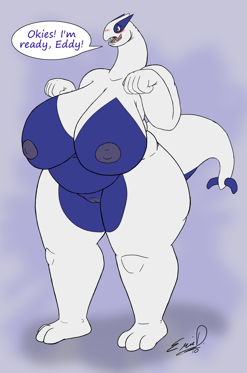 big_breasts breasts chubby eddy_okapi female lugia nintendo nipples nude open_mouth overweight pok&#233;mon pok&eacute;mon pussy solo thick_thighs video_games wide_hips