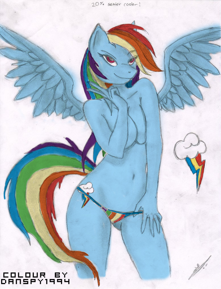 anthro anthrofied breast_squish breasts color_pencil colored convenient_censorship cutie_mark danspy1994 digital_media_(art) english_text equine female friendship_is_magic hair horse mammal metalfoxxx mixed_media multi-colored_hair my_little_pony panties panty_pull pegasus pencil_(art) plain_background pony rainbow_dash_(mlp) rainbow_hair red_eyes seductive simple_background solo spread_wings text topless traditional_media underwear white_background wings