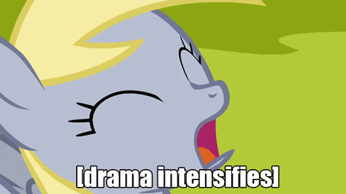 blonde_hair derpy_hooves_(mlp) duo eyes_closed female feral fluffle_puff friendship_is_magic hair my_little_pony open_mouth pink_hair screaming