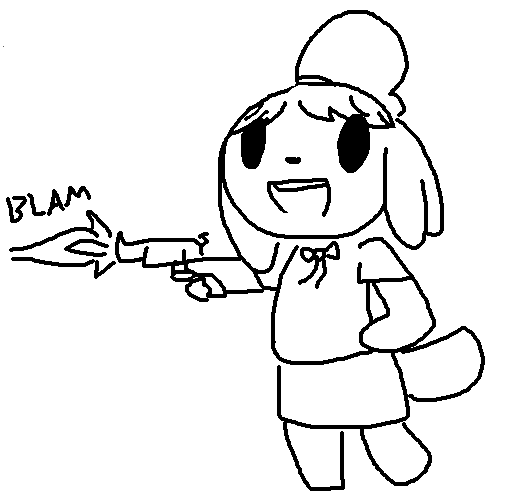 animal_crossing anthro canine clothing female gun isabelle_(animal_crossing) mammal nintendo ranged_weapon solo the_weaver video_games weapon