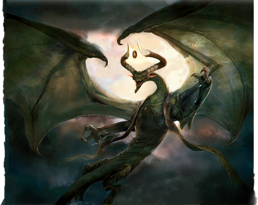 dragon horn magic_the_gathering nicol_bolas planeswalker unknown_artist wings