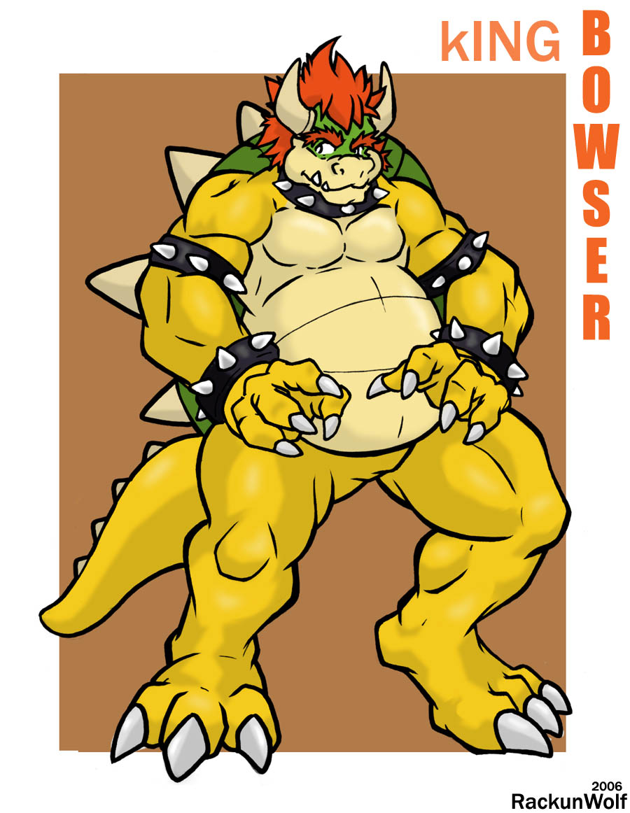 anthro bowser chubby claws collar hair horn koopa male mario_bros muscles nintendo pecs rackun reptile royalty scalie spikes turtle video_games