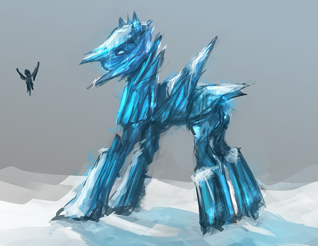 blue_eyes duo elkaart equine grey_background horse ice mammal my_little_pony plain_background pony shadow snow