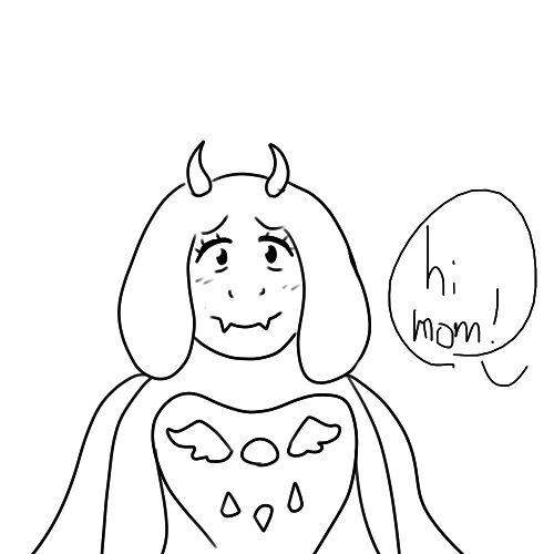 blush caprine dialog english_text female goat horn looking_at_viewer mammal monochrome smile tears text toriel undertale