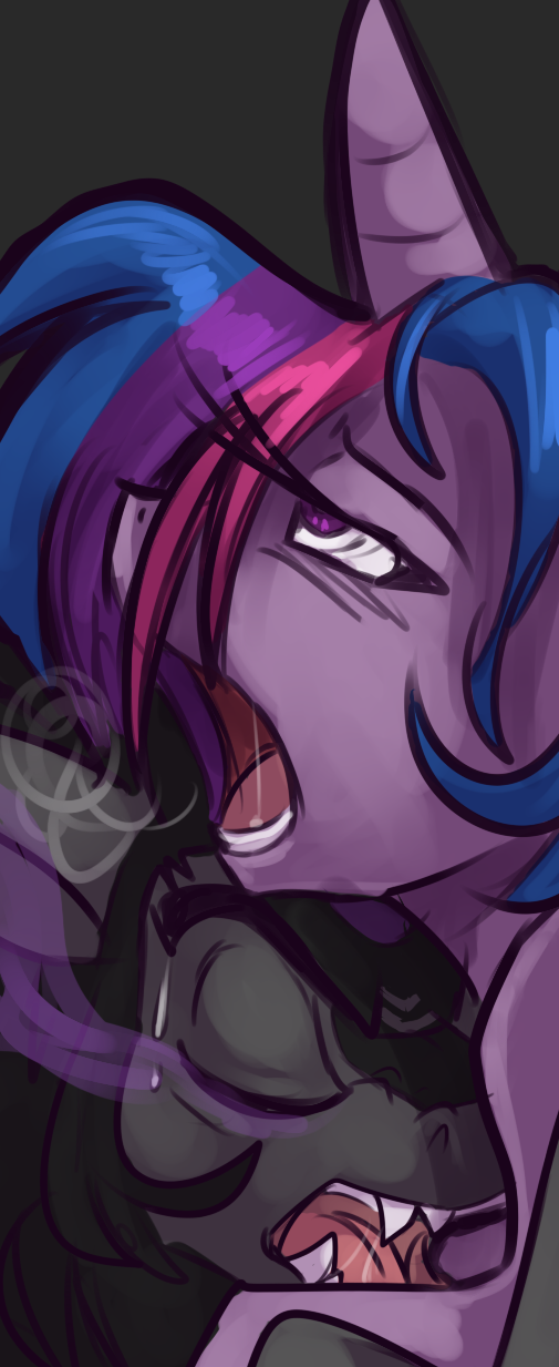 bluntwhiskey breath ecstasy equine eyes_closed fangs female friendship_is_magic horn horse king_sombra_(mlp) licking looking_pleasured male my_little_pony orgasm pony saliva sweat teaser teeth tongue twilight_sparkle_(mlp) unicorn winged_unicorn wings