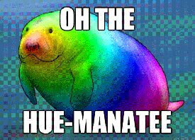 colors english_text low_res manatee overweight rainbow solo text