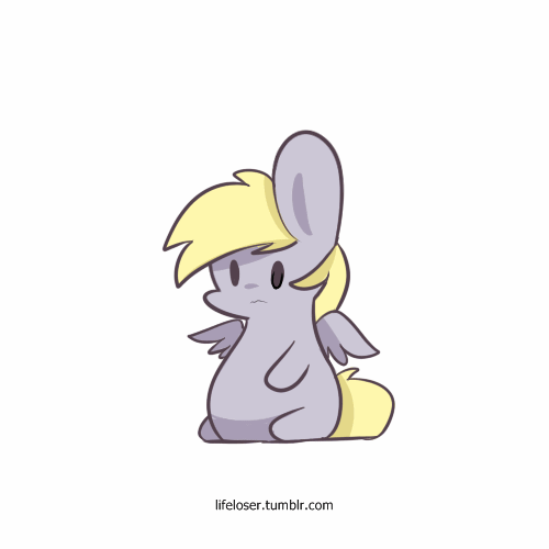 animated blonde_hair chibi derpy_hooves_(mlp) equine female feral friendship_is_magic fur grey_fur hair horse lifeloser mammal my_little_pony pegasus plain_background solo white_background wings