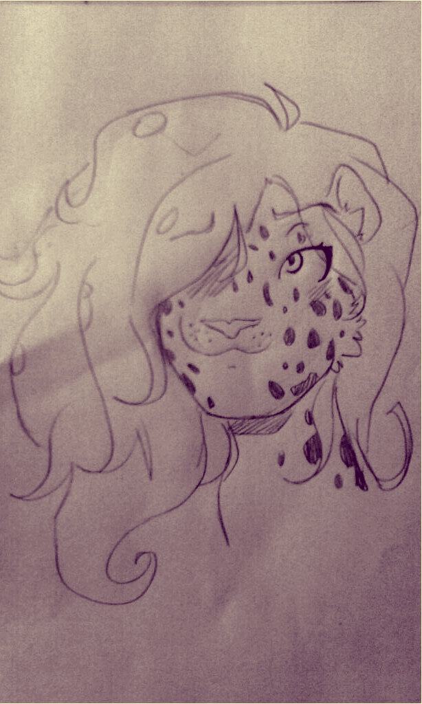 female leopard mammal mustard_bastard sketch spot spotted yari_shinai