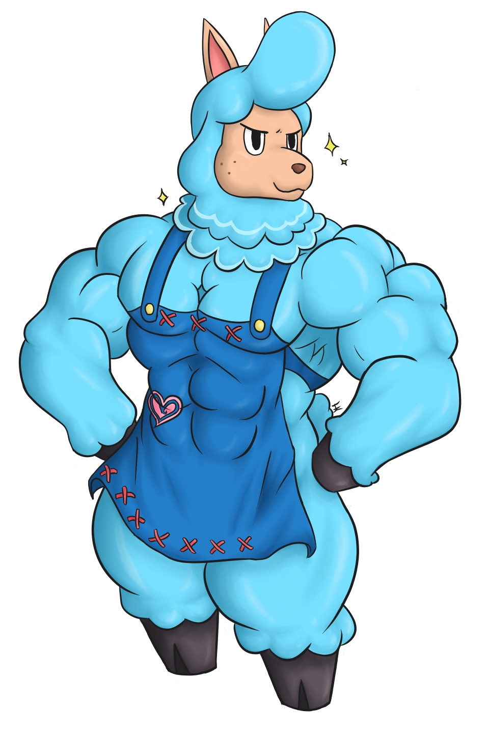 &lt;3 alpaca animal_crossing cyrus cyrus_(animal_crossing) male muscles nintendo unknown_artist video_games what