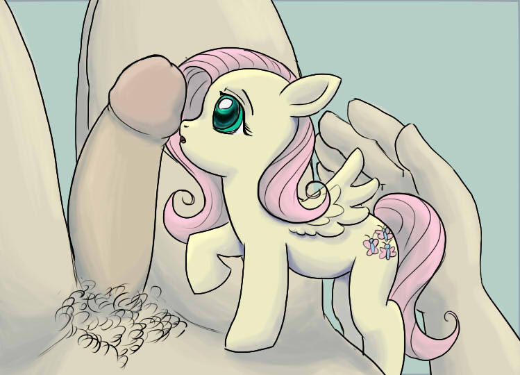 cute equine erection female feral fluttershy_(mlp) friendship_is_magic horse human interspecies male mammal micro mishatherat my_little_pony pegasus penis pony straight wings