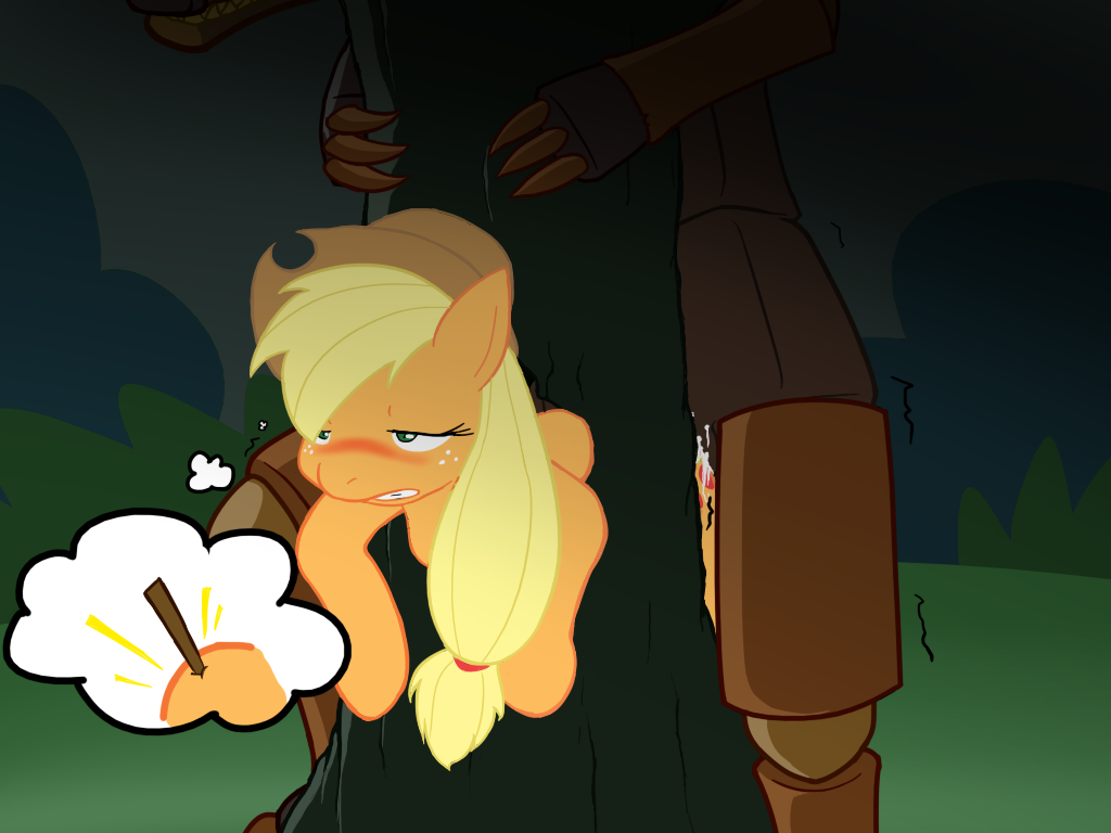 blonde_hair cowboy_hat cutie_mark equine female feral forced freckles friendship_is_magic fur green_eyes hair hat horse male mammal my_little_pony orange_fur penetration pony rape sex splinters straight timberwolf_(mlp) vulapa