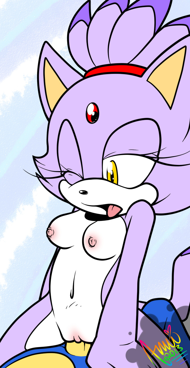amuzoreh anthro areola balls blaze_the_cat breasts cat erect_nipples erection feline female hedgehog male mammal navel nipples nude one_eye_closed open_mouth penetration penis pussy sega sex sonic_(series) sonic_the_hedgehog straight tongue tongue_out vaginal vaginal_penetration wink yellow_eyes