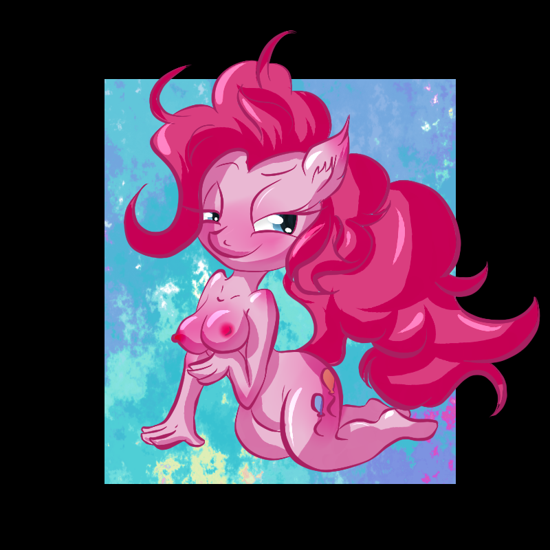 anthro anthrofied areola blue_eyes blush breasts cutie_mark equine female friendship_is_magic fur hair horse looking_at_viewer mammal my_little_pony nipples nude pink_fur pink_hair pinkie_pie_(mlp) pony snus-kun solo