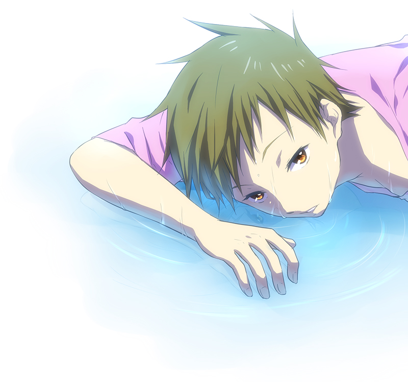 brown_hair fukube_satoshi hyouka male_focus orange_eyes rito453 solo water wet