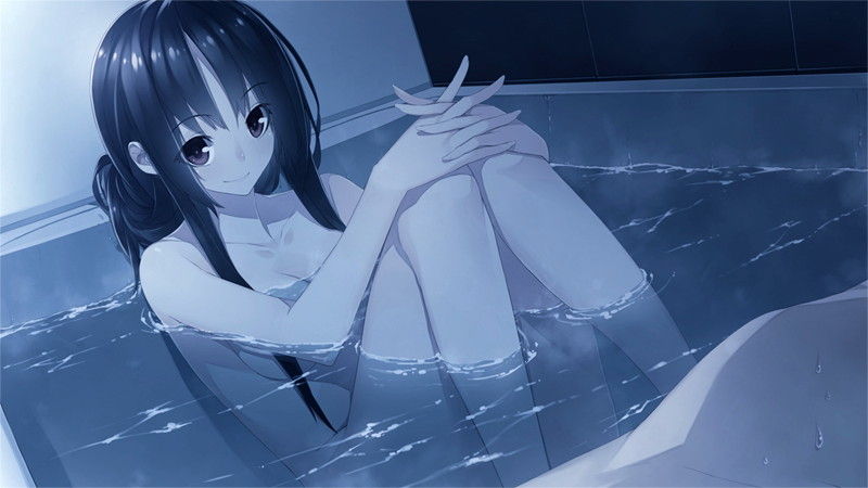 1girl bath black_hair game_cg male_hand naked nude water yume_ka_utsutsu_ka_matryoshka