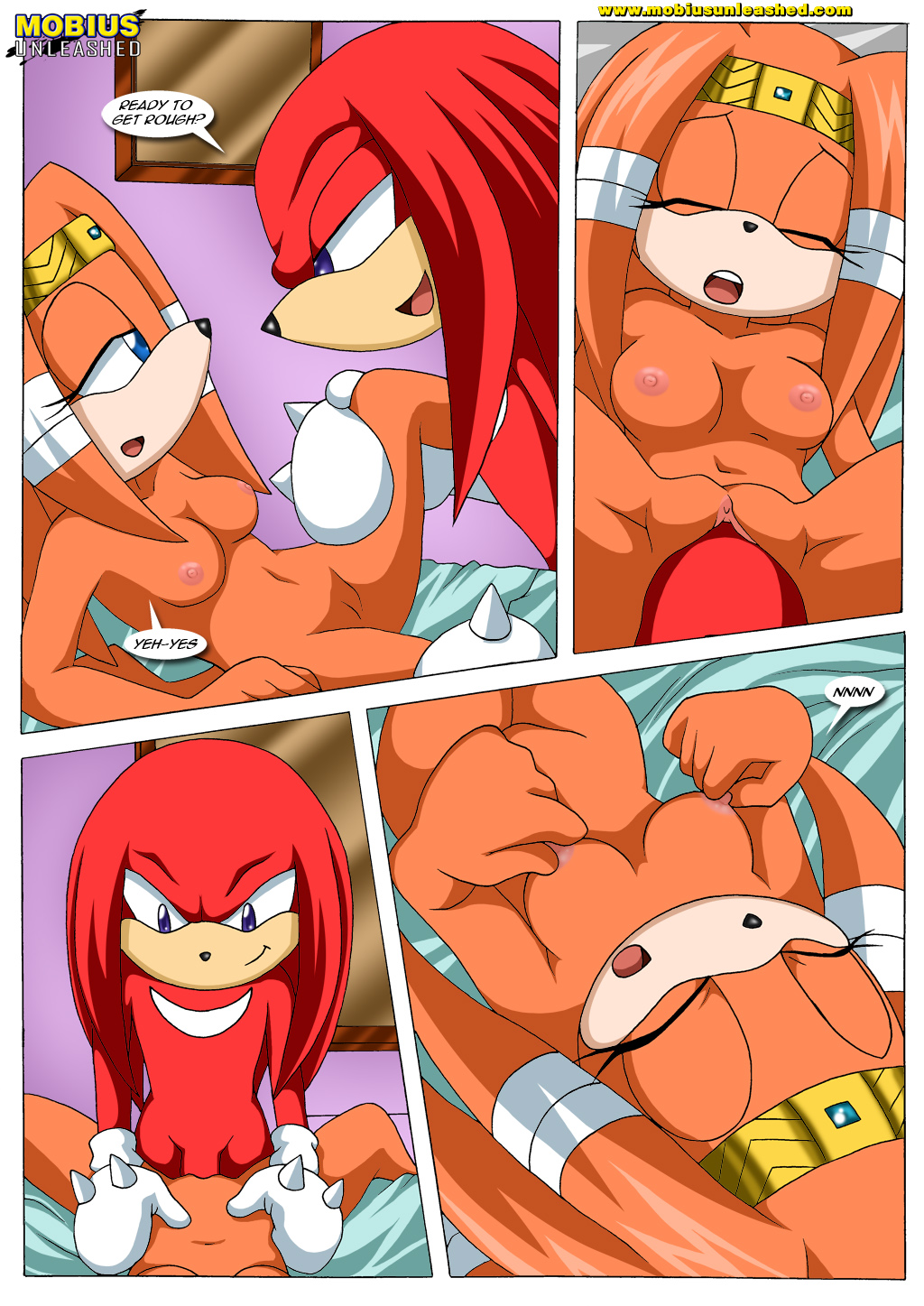bbmbbf breasts butt comic duo echidna english_text female hi_res lying male mobius_unleashed nipple_pinch nipples palcomix penetration penis pussy sega sex sonic_(series) straight text tikal_the_echidna vaginal