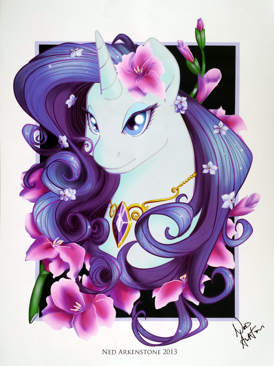 equine flower friendship_is_magic gem horn horse jewelry my_little_pony necklace pony rarity_(mlp) unicorn