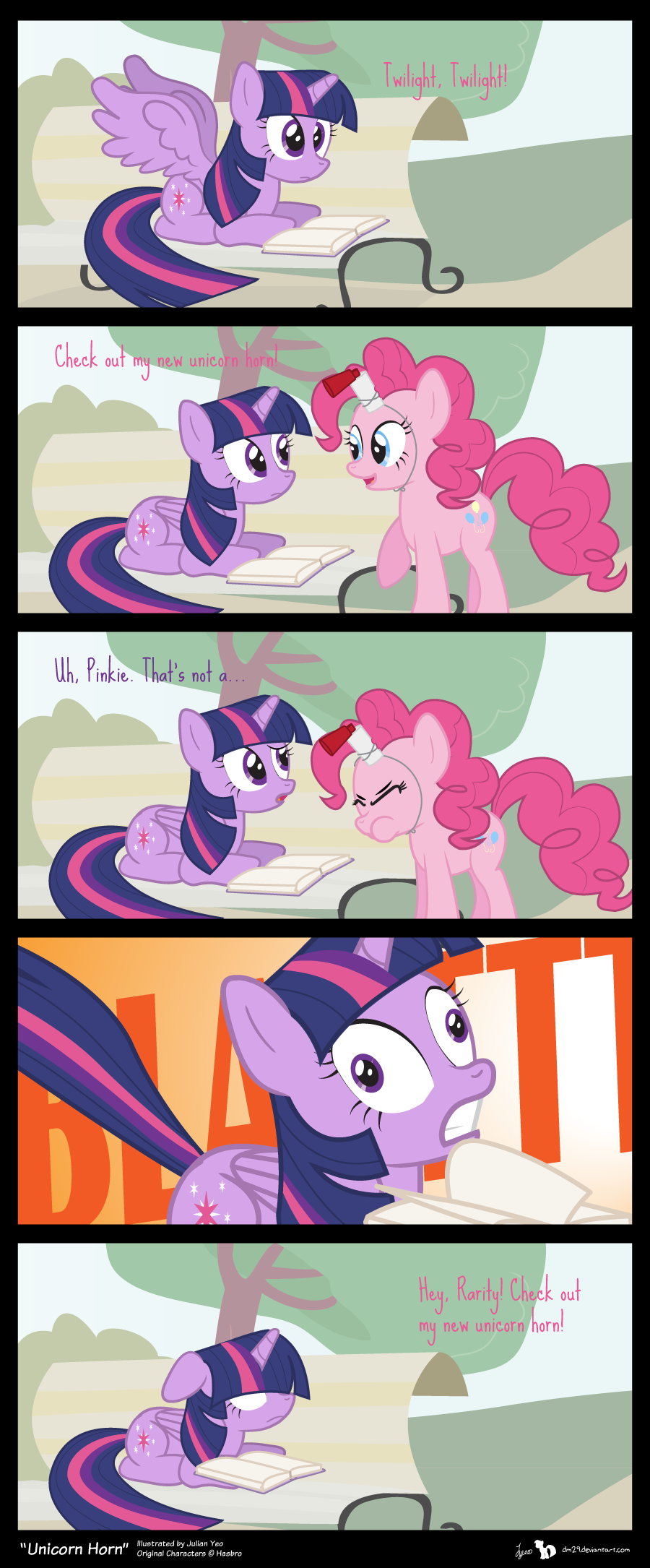 bench blue_eyes book comic cutie_mark derp_eyes dialog dm29 duo english_text equestria_girls equine eyes_closed female feral friendship_is_magic fur hair hair_over_eyes horn horse humor long_hair lying mammal multi-colored_hair my_little_pony open_mouth outside pink_fur pink_hair pinkie_pie_(mlp) pony purple_eyes purple_hair shocked smile text tongue tree twilight_sparkle_(mlp) winged_unicorn wings