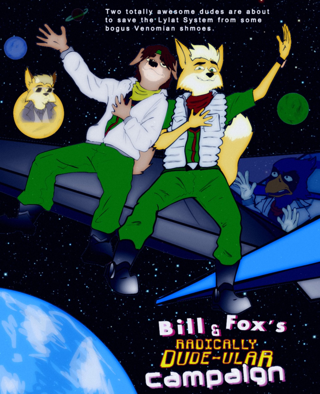 avian bill_grey canine dog falco_lombardi fox fox_mccloud fredryk_phox james_mccloud mammal nintendo parody space star_fox star_fox_the_animated_series video_games