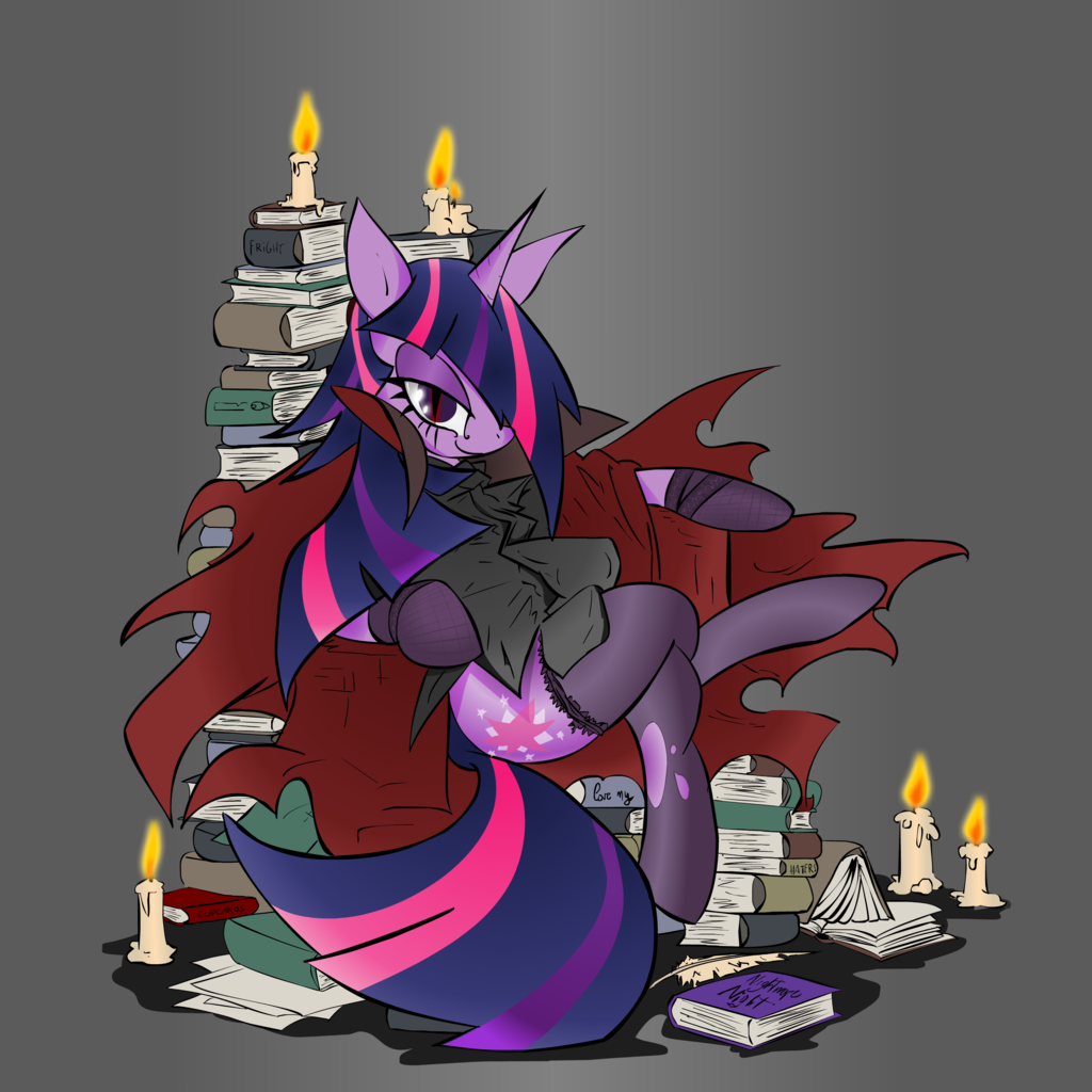 book cape cutie_mark equine female feral floating friendship_is_magic horn horse my_little_pony pony smile solo twilight_sparkle_(mlp) unicorn unknown_artist vampire