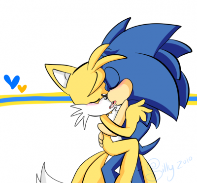 2010 blush canine duo eulipotyphlan eyes_closed french_kissing hedgehog kissing low_res male male/male mammal miles_prower nude open_mouth silly silly_(artist) simple_background sonic_(series) sonic_the_hedgehog tongue tongue_out video_games