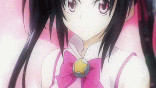 1girl animated animated_gif black_hair bounce bouncing_breasts breasts high_school_dxd large_breasts long_hair lowres purple_eyes serafall_leviathan very_long_hair wink wrist_cuffs
