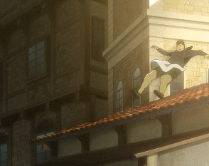 animated animated_gif building fat jumping lowres multiple_boys non-web_source parkour rolling running shingeki_no_kyojin
