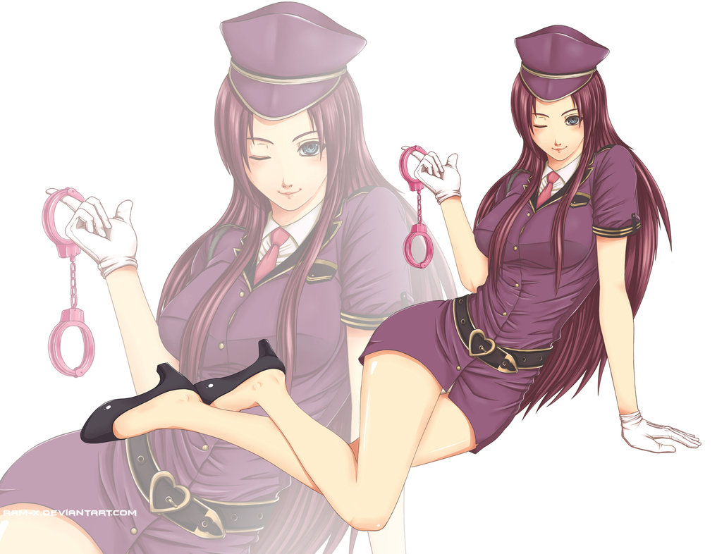 1girl cuffs diao_chan handcuffs police police_uniform shin_sangoku_musou uniform