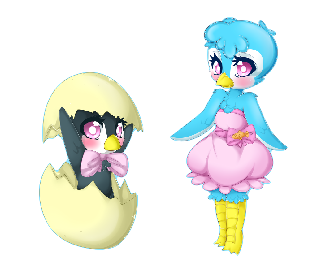 anthro cub duo egg female penguin pocket_pussies young