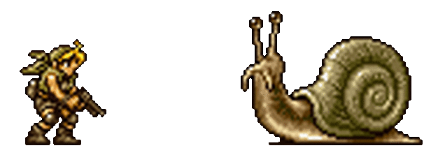 animated animated_gif death dissolving_clothes female game_over kasamoto_eri melting metal_slug snail