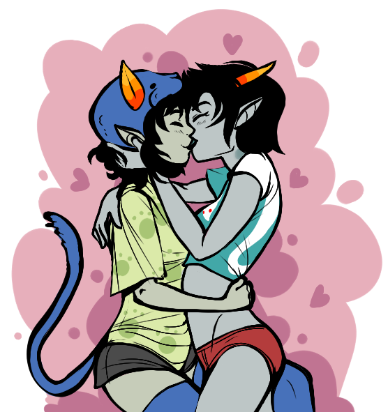 female homestuck horn lesbian nepeta_leijon terezi_pyrope troll